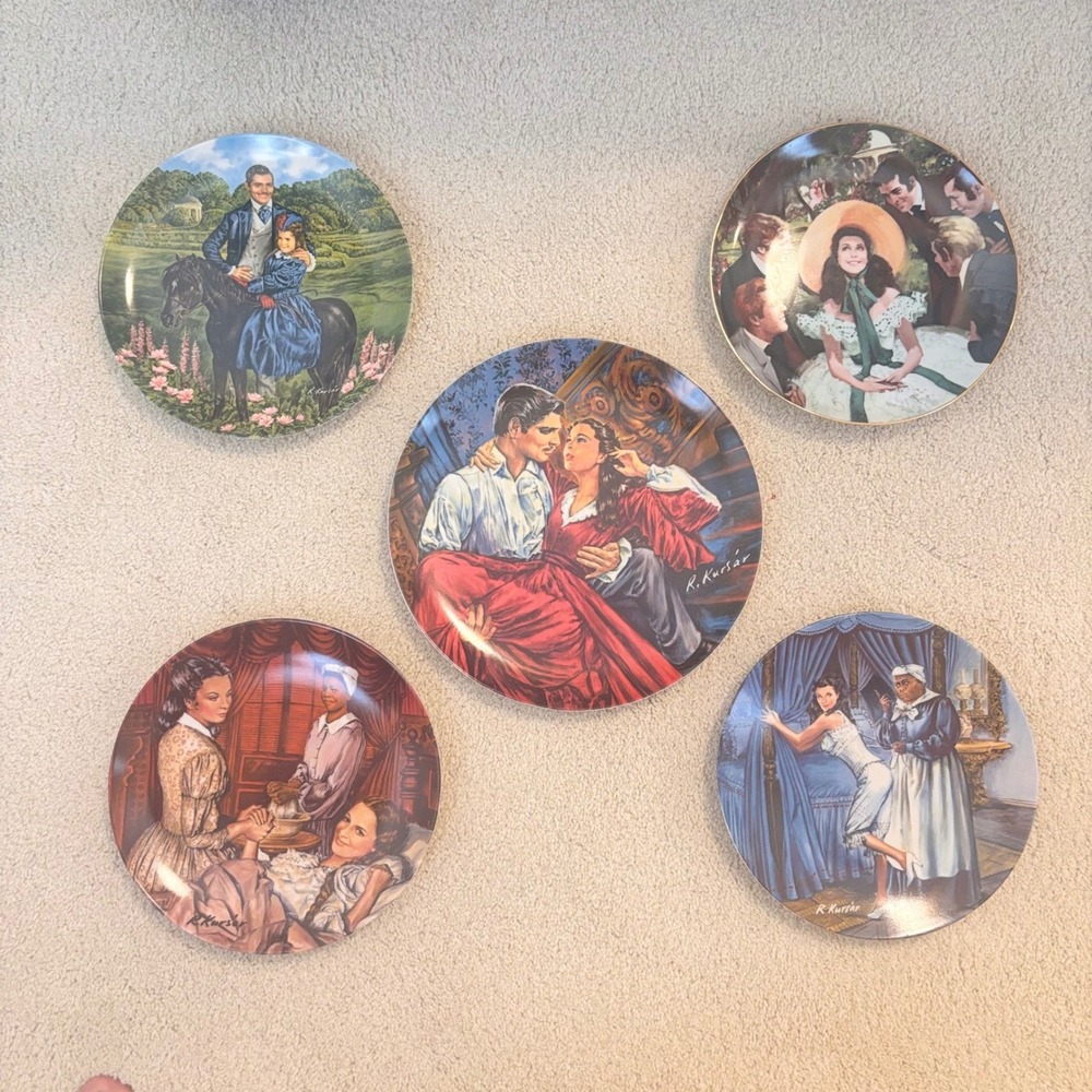 Edwin M Knowles Gone With the Wind Limited Edition 5pc Raymond Kursar w/COA's